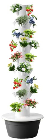 CIELOBLOEN Colonne Aéroponique Jardin Vertical 5/7/9 Niveaux - Système Mobile avec Pompe et Réservoir d'eau pour Un Jardinage Intérieur Pratique,9-Layers-Black