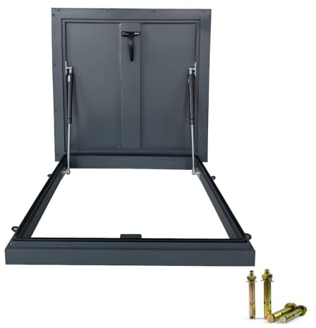 Botola Da Tetto in Acciaio Zincato, Copertura per Botola per Accesso Del Tetto, Copertura Di Uscita Tetto, Lucernario Sul Tetto Porta di Sicurezza Della Cantina Finestra per Tetti (60cm)