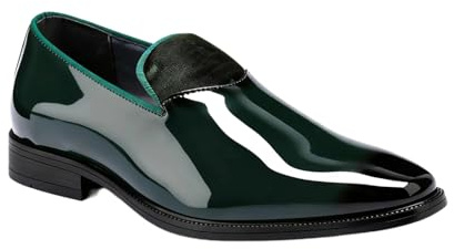 YFFUSHI Loafers Hombre de Piel Charol Brillante Mocasines Bajos Comfort Zapatos de Ceremonia sin Cordones para Boda Oficina y Conducción