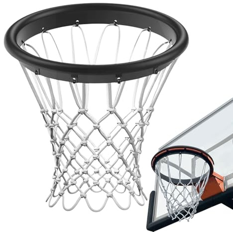 Rete da basket – design a filo pesante con cordino ritorto, cestino sospeso con , funzione di assorbimento degli urti, componente hardware per campo sportivo | per esercizi di di