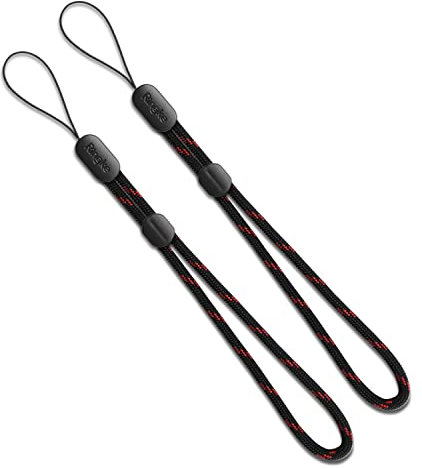 Ringke Wrist Strap Cuerda para Móvil, Cordón Ajustable de Correa de Muñeca, Cadena de Muñeca Coloridas para Teléfono Móvil - Black Ruby (2 Pack)