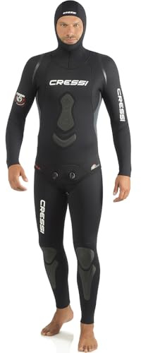 Cressi Unisex Apnea Wetsuits Two Piece Premium Neoprene 5 Mm, Black, M UK
