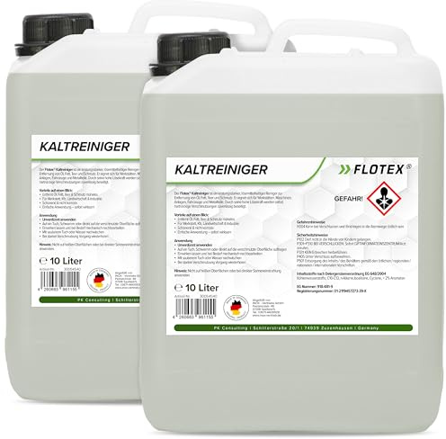 Flotex® Kaltreiniger Motorreiniger 2x10L | Sehr effektiver Motor Reiniger - entfernt Öle, Fette, Teer & vieles mehr | Motorwäsche für Auto, Werkstatt, Motorrad etc. | Nicht korrosiv & schonend