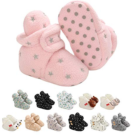 EDOTON Bottines Bébé Unisex, Naissance Hiver Chaud Chaussure Bébé Garçon Fille Premier Pas Bottine Souple Bottes de Neige Bottillons Baptême Chaussons 0-18 Mois