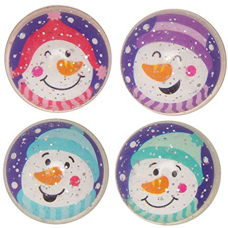 Baker Ross AX436 Glittrande snögubbe Flummis – 10-pack, rolig leksak för barn till jul perfekt fest, byte, pris eller korgfyllare