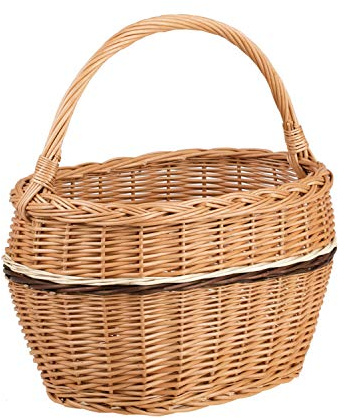 e-wicker24 Alles aus Weide Cestini in Vimini con Manico Ceste per Funghi in Vimini Cestino della Spesa Fatto a Mano Intrecciato Cestino per la Spesa Cestino per Picnic Cesta per Frutta