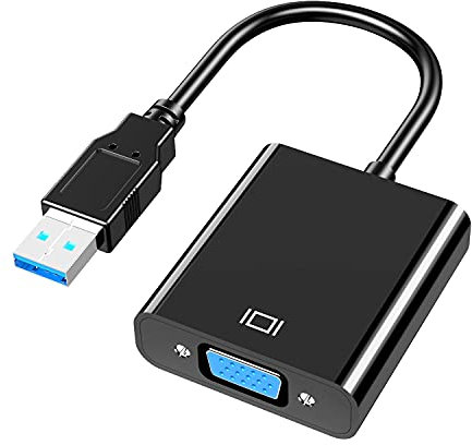 Azuxreza Adattatore da USB a VGA, adattatore da USB 3.0/2.0 a VGA multi-display convertitore video - PC laptop Windows XP 7/8/8.1/10, desktop, laptop, PC, monitor, proiettore, HDTV