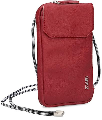 Zwei Handytasche zum Umhängen Mademoiselle.M MP30 Smartphone-Etui & Geldbörse 2-in-1, umlaufender Reißverschluss, längenverstellbarer Riemen, Mini-Handtasche 19 x 10 x 3 cm (Lipstick)