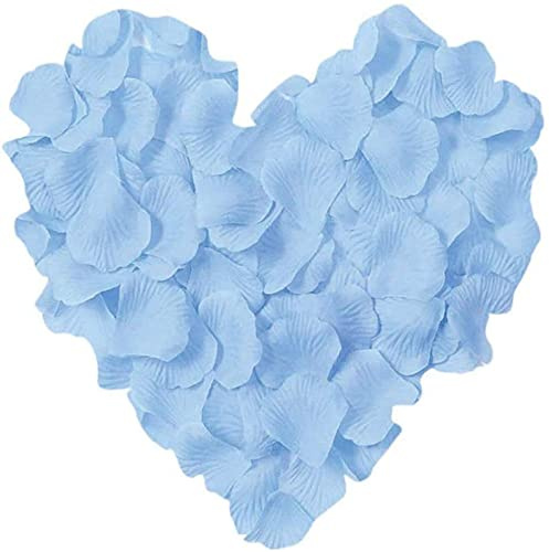 huaao 3000pcs Romantische Rosenblätter Hochzeit Dekoration Romantische für Valentinstag Verlobung Geburtstag Jahrestag, Hellblau