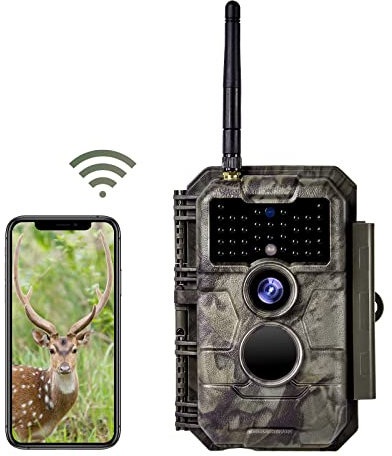 Folgtek WLAN Wildkamera 48MP 1296P mit Wireless Nachtsichtweite 23m 2,4-Bildschirm IP66 Wasserdicht & 0,3s Auslösegeschwindigkeit für Tiere Beobachten