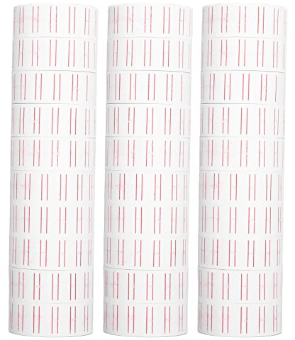30 Rullar 15 000 St Vit Pris Pistoletiketter, Självhäftande Etikettetikett, Etiketter Prisetiketter Enkelrads Etikettpapper för MX5500 Pistoletikett 21x12mm