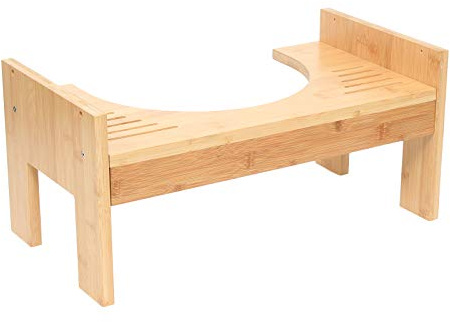 HarBin-Star Tabouret de toilette en bambou réglable pour toilettes, facilite la digestion, soulage les hémorroïdes, respectueux de l'environnement et durable, hauteur de 17 à 20 cm