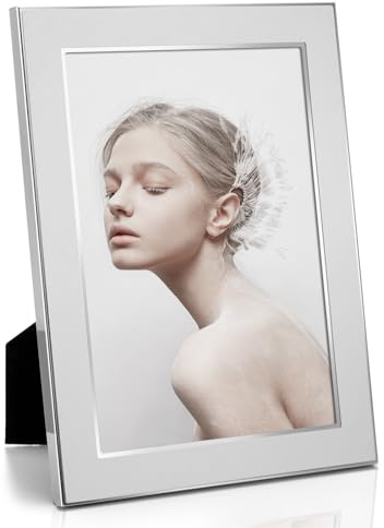 TWING 5x7 Picture Frame,Silver Metal Photo Frame with HD Real Glass,Metal Picture Frames for Tabletop Display,Ideal Gift to Family and Friends(Silver,1 Pack)