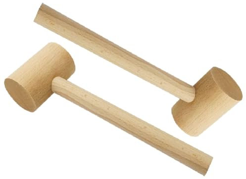 Wooden Mallet Hammer,Kellegour 2 Pieces Wooden Hammer,Woodworking Wood Mallet,for Leather Woodworking Strike,Repair,Adjust and Carve
