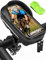 LEMEGO Fahrrad Handyhalterung Wasserdicht Lenkertasche 360°Drehbarem Motorrad Handyhalter für 4.7-7 Zoll Smartphone Halterung mit Regenhaube Handy Fahrradtasche Lenker Tasche (Schwarz)