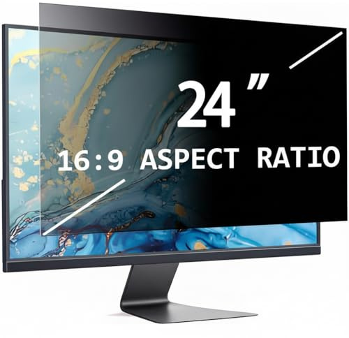 DBDDZD Filtro de Privacidad para Monitor de Ordenador de 24 Pulgadas 16:9, Anti Luz Azul y Antideslumbrante, Filtro de Pantalla Desmontable de Protección Visual