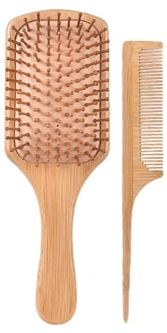 Cepillo De Pelo Desenredado, Conjunto De Cepillos De Pelo Naturales,2 Piezas Cepillo Peine Desenredante | Cepillo De Pelo Grueso Y Rizado, Cepillo De Pelo Suavizado Y Desenredado, Masaje De Fino