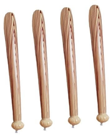 ERINGOGO Inflatable Baseball Bat Sports Cheering Stick Party Props for Kids 80cm Wooden Pattern 4pcs Set Outdoor Game Favor Toy