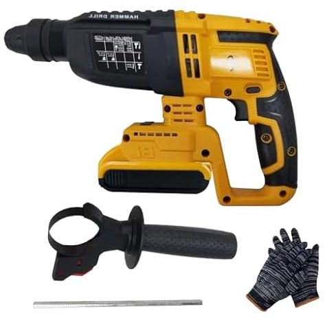 20V Cordless Brushless SDS Rotary Hammer Drill 4-in-1 Electric Impact Hammer with 2.1J Energy Professional Power Tool for Concrete, Wood & Metal. 4500 RPM