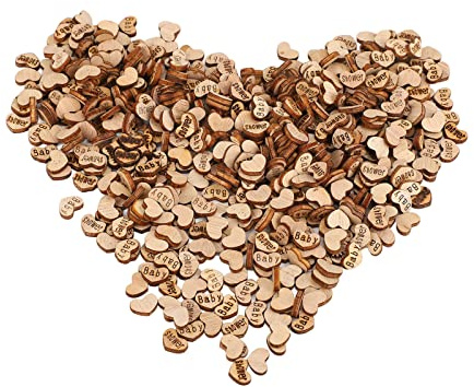 Ritagli di cuori in legno Decorazioni in legno uniche a forma di cuore vintage per matrimoni, baby shower, feste, sparsi per la tavola, coriandoli artigianali, 1000 pezzi