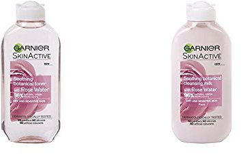 Garnier Natural Rose Water Cleansing Milk and Toner Sensitive Skin, 200 ml