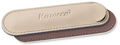 Kaweco Eco 1er Leder Etui Creamy Espresso I Stifte Etui passend für die Sport Serie I Schreibetui aus echtem Leder mit schöner Prägung I schicke & Klassische Stifttasche I Stiftetui 12 x 3,5 cm