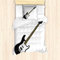 ABAKUHAUS Gitarre Bettbezug Set für Einzelbetten, Vier String Bass Musik, Milbensicher Allergiker geeignet mit Kissenbezug, Karamell Weiß Schwarz