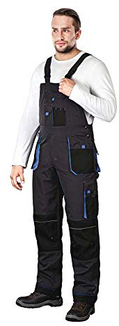 Leber & Hollman LH-FMN-B - Peto de trabajo para hombre (65% poliéster, 35% algodón, 270 g/m2, refuerzo de tela Cordura, con bolsillos para rodilleras)