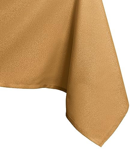 AmeliaHome 80x80 cm Tischdecke Tischtuch Tafeldecke Fleckschutz Lotuseffekt Abwaschbar Wasserabweisend Glänzend Glatt Gold Empire