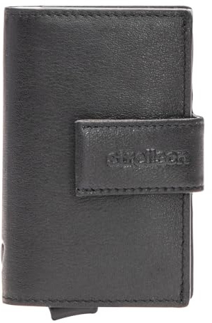 Strellson, Elegantes Herren Kartenetui, Kreditkartenetui aus Leder, Schwarz