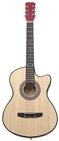 Tidyard Akustisk Western Gitarr med 6 strängar 38 i trä Skär Ljus/Svart/Blå