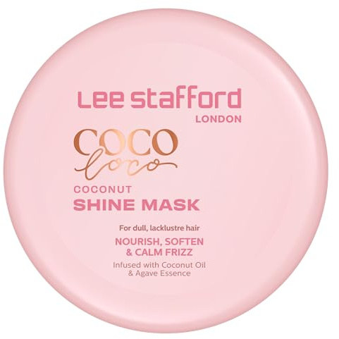 Lee Stafford Shine Hair Mask | Colección Coco Loco - Tratamiento acondicionador profundo de 5 minutos para cabello seco, opaco y dañado, empaquetado con aceite de coco y agave, crema restauradora, 200