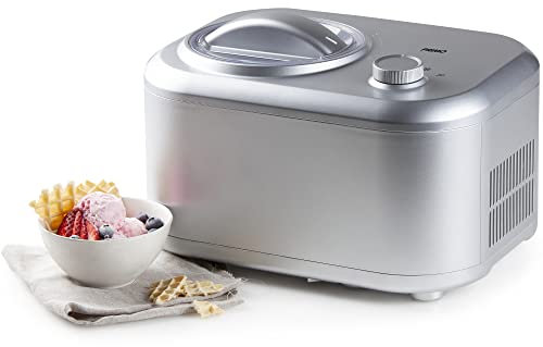 PRIMO PR406IM Ice Cream Maker - Máquina de helado para compresor, autocongelación, 1 L, color plateado