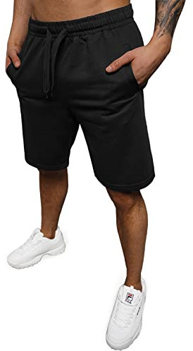 OZONEE Herren Sporthose Kurz Shorts Sweatpants Trainingshose Kurze Hose Bermuda Sportshorts Jogginghose Freizeithose Sweatshorts Herrenhose Sport JS/8K100Z/3 SCHWARZ XL