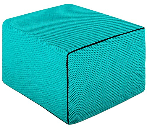 EVERGREENWEB - Puff Cama Individual con Colchón de WaterFoam Alto 15 cm, Ahorra Espacio, Plegable, Colchón Individual de 80x190 cm, Futón Plegable Tejido 3D Turquesa