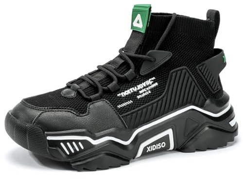 FUSHITON Scarpe da Ginnastica Alte Uomo Moda Sneakers Scarpe da Corsa Traspiranti Scarpe da Passeggio Antiscivolo Comode Scarpe Sportive Casual