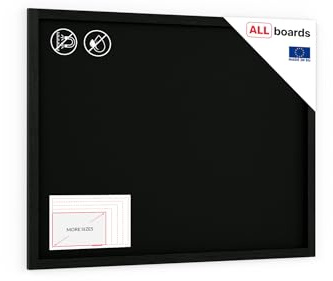 ALLboards Pizarra con marco de madera lacado negro 120 x 90 cm, color negro, pizarra de escritura, tiza, pizarra de pared, pizarra gastronómica, pizarra de pared para gastronomía