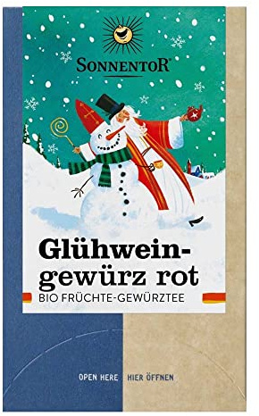 SONNENTOR Glühweingewürz rot, 18 Teebeutel, 32,4g (2er Pack)