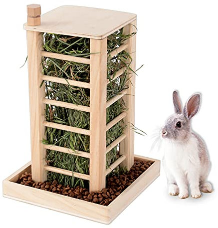 Balama Heuraufe Futternapf, 36x24x24cm - Für Kaninchen, Meerschweinchen, Hasen, Hamster, Mäuse, Ratten