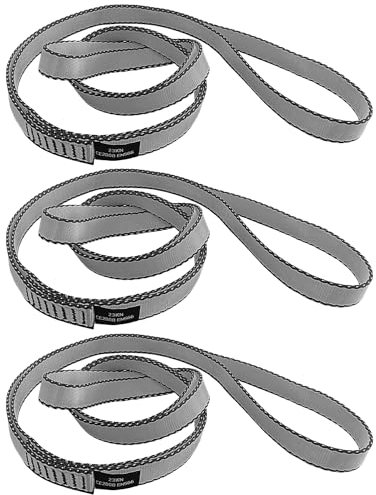 CAPARK 18 mm Nylon-Kletterschlingen, 23 kN, starke Gurtbänder für Klettern, Abseilen, Schaukel, Yoga-Hängematte usw. (3 Stück, grau, 120 cm)