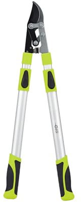 Garden Gear Telescopic Bypass Lopper Effortless 4.5cm Carbon Steel Cutting Blades Extended Reach up to 93cm Perfect for Pruning with Ease & Precision