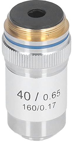 Objetivo de Microscopio Acromático 40X, Lente de Gran Aumento para Estudio, Trabajo o Investigación, Imagen Más Brillante con Dispositivo de Resorte, Interfaz RMS de Material de