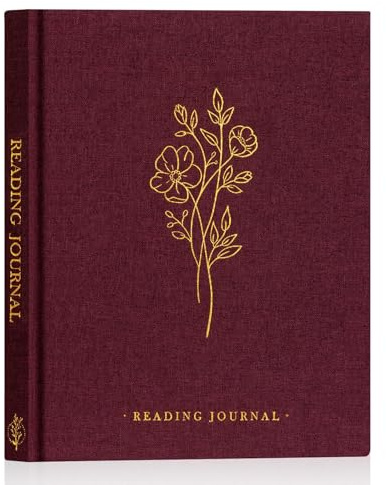 Lanpn Läsdagbok & bokjournal, linne läsbok dagbok för vuxna bokälskare bok klubb läsning anteckningsbok böcker journal spårare bok dagböcker för att organisera böcker, lila