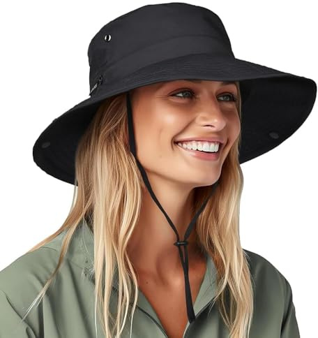 FURTALK Unisex UV Schutz Sonnenhut für Damen Herren Sommerhut Faltbar Wanderhut Tragbar Outdoor Fischerhut mit Breite Krempe