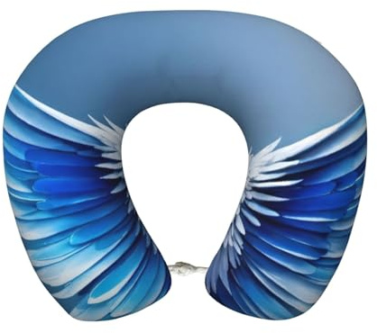 LIXLZH Cuscino per il collo a forma di U in poliestere traspirante leggero e confortevole con stampa di ali d'angelo per