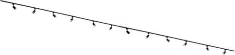 Focus III 1-Fase - Iluminación de riel - GU10 – 800cm – Forma I - 12 focos - Sistema de riel – Negro