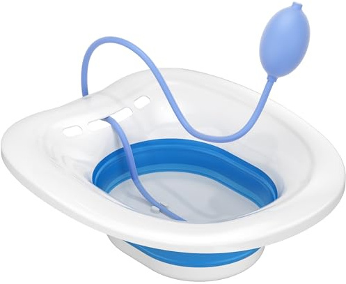 Msiori Sitz Bath for Toilet Seat - Yoni Steam Seat - V Steaming, Pregnant Women and Perineal Care, Hemorrhoids Care - Collapsible Basin for Baths Salt Soak