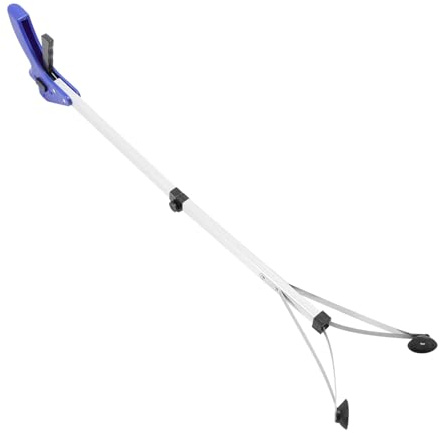 ifundom Herramienta De Agarre y Recolector De Basura Manual para Recogida Exteriores y Hogar, Pinza Plegable De Aluminio Ligera Mango Azul, Herramienta Práctica para Jardinería y Limpieza