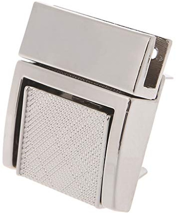 Uqezagpa Herrajes de hebilla para bolso con forma de bolsa, cierre giratorio, cierre de bolsa de felpa, Silver, One Size