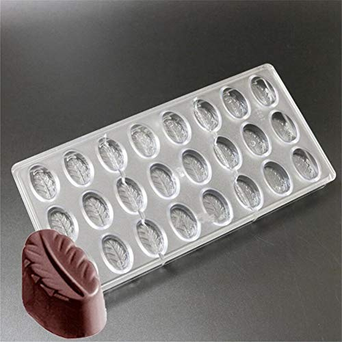 Leaf Shaped Hard Polycarbonate Chocolate Mould, PC Candy Fondant Cake Making Mold, Clear Bakeware Chocolate Molds, Ice Tray, Baking Tray for Pastry Sweet Pie Jelly